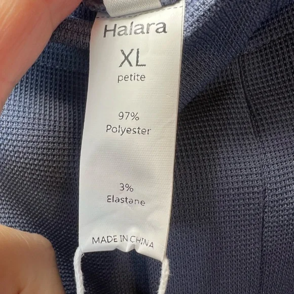 Halara Flex High Waist Pocket Wide Leg Waffle Work Pants Blue Gray NEW XL Petite - Picture 9 of 14